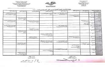 جدول الاختبارات النهائية للفصل الدراسى الأول للعام الجامعي 1439 1440هـ